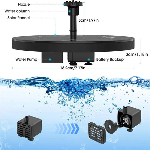 Floating Solar Garden Fountain