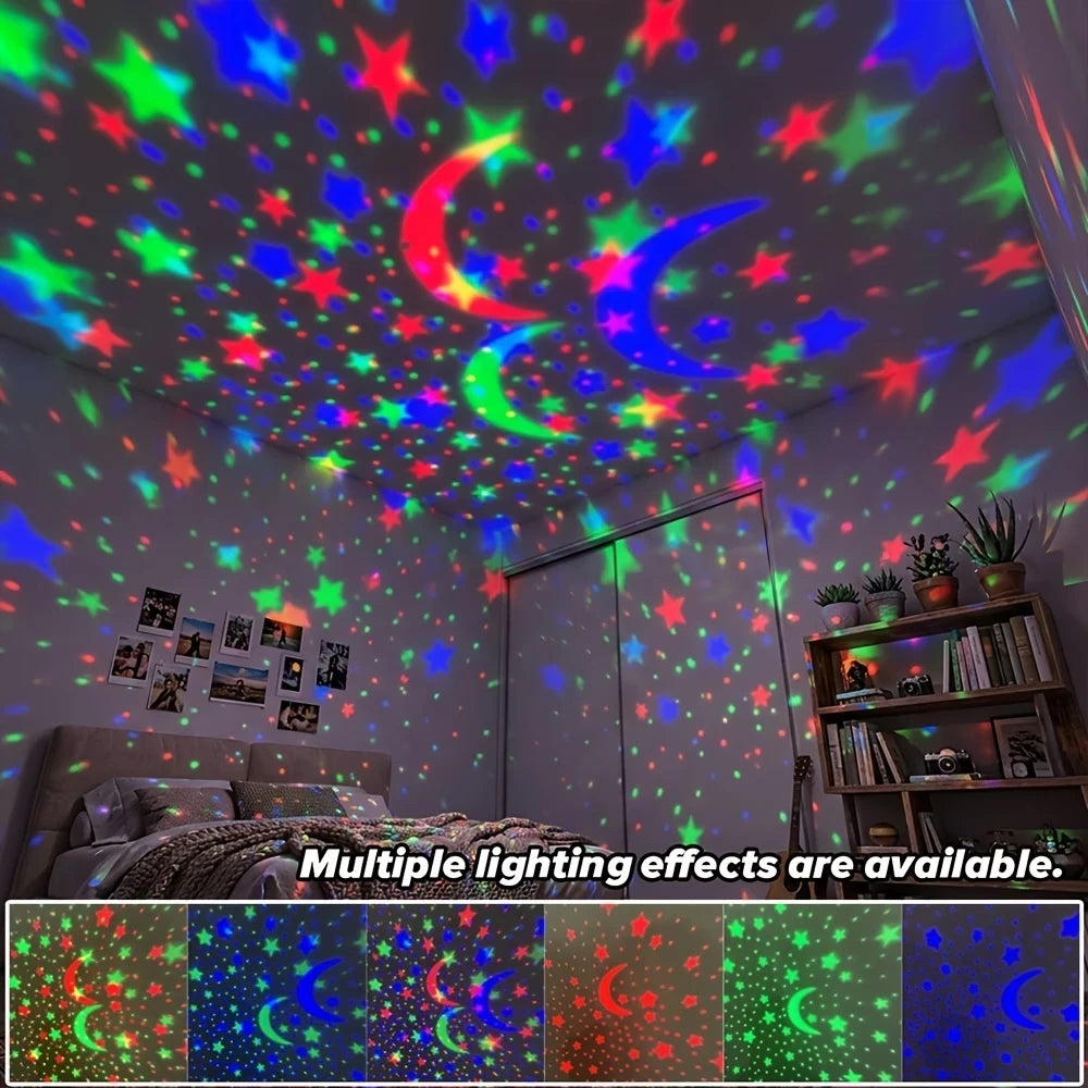 LED Starry Sky Night Lights USB Star Moon Projector Lamp 5V For Home Room Atmosphere Decorations