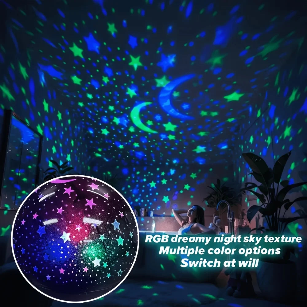 LED Starry Sky Night Lights USB Star Moon Projector Lamp 5V For Home Room Atmosphere Decorations